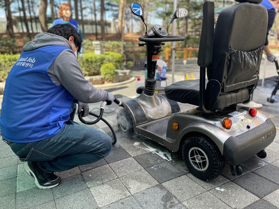 전동스쿠터 스팀 세척